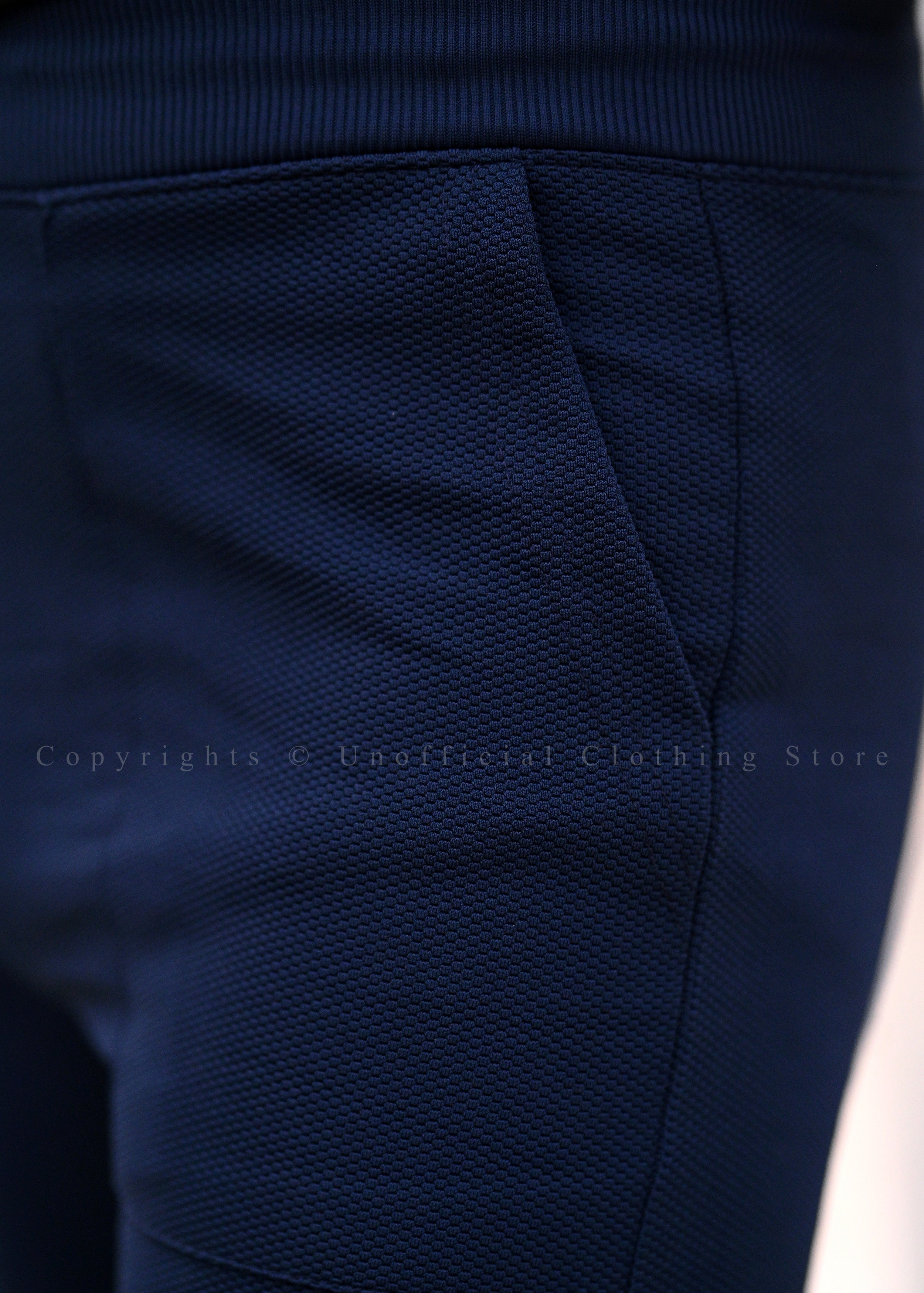 Slim Fit Navy Blue Printed Trouser